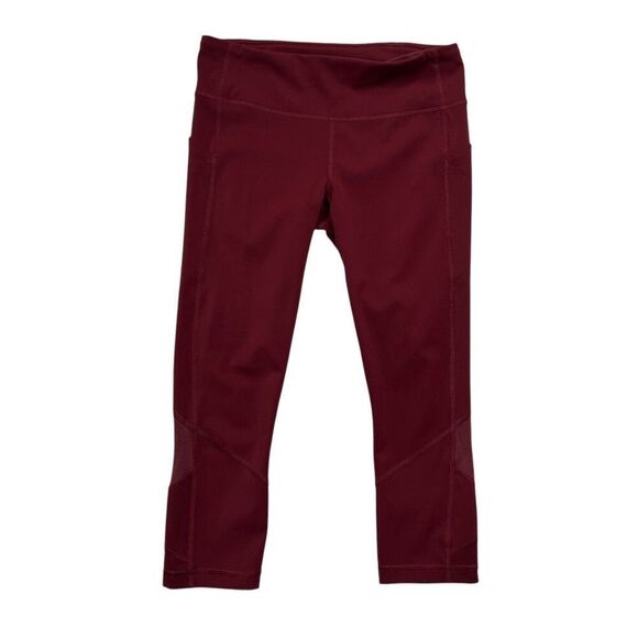 Lululemon Pace Rival Crop Leggings Women's Size 8 Cherry Cola Yoga Running - Picture 1 of 9